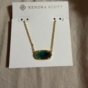 NWT Kendra Scott Green Elisa Necklace